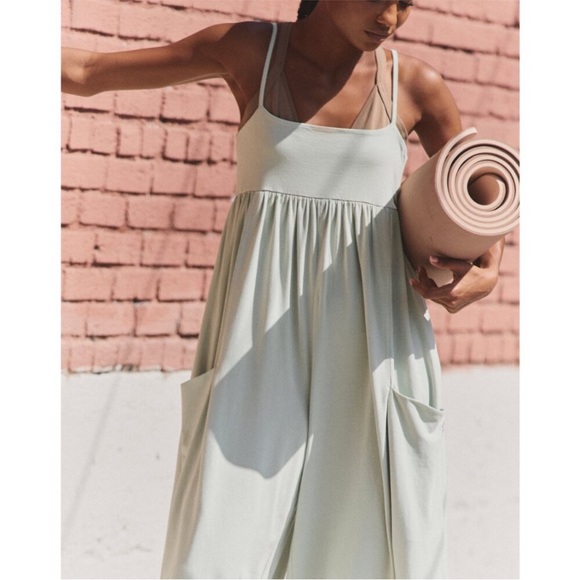 FP Movement by Free People Hot Shot Strappy Onesie in Green Tea Size Medium NWT - Picture 8 of 11